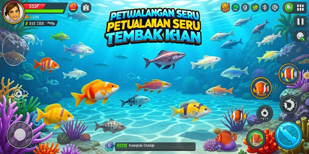 Tampilan gameplay seru Tembak Ikan di 555F