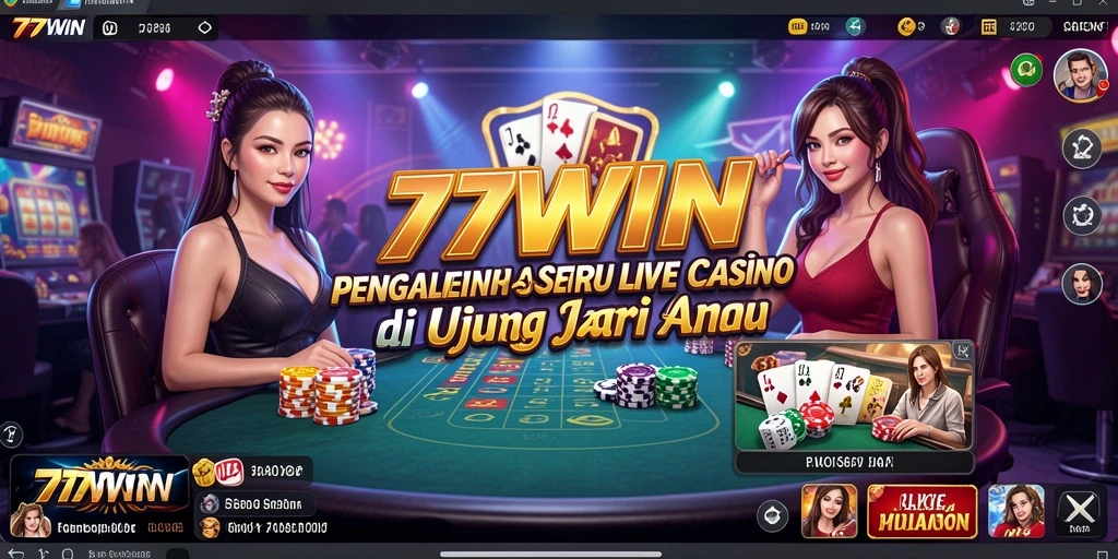 Tampilan antarmuka pengguna yang dinamis dalam permainan Live Casino 77WIN.