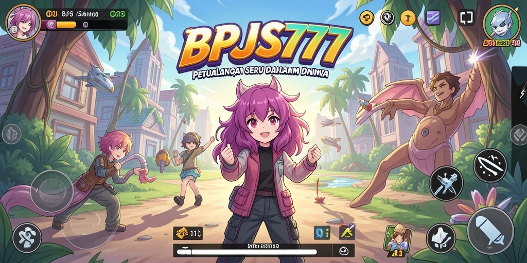 Tangkapan layar utama BPJS777 menampilkan karakter anime dalam aksi seru.
