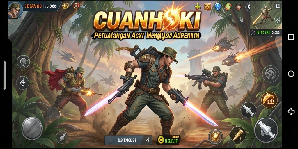 Tampilan penuh aksi dari gameplay CUANHOKI yang mendebarkan.