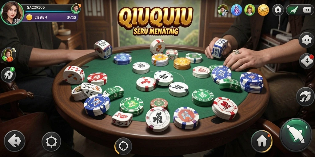 Screen utama GACOR305 menampilkan momen seru bermain QiuQiu.