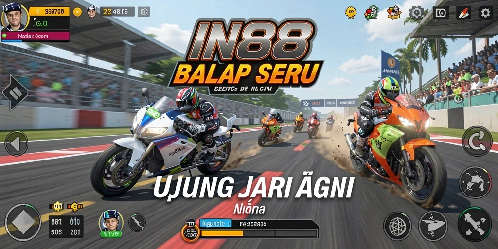 Tampilan gameplay mengesankan dari IN88 di trek balap.