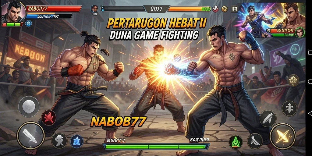 Tampilan gameplay menarik dalam pertarungan yang mendebarkan.