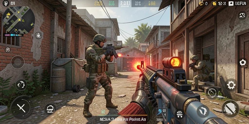 Tampilan gameplay menarik dari NESIAFUN dengan aksi tembak-menembak yang seru.