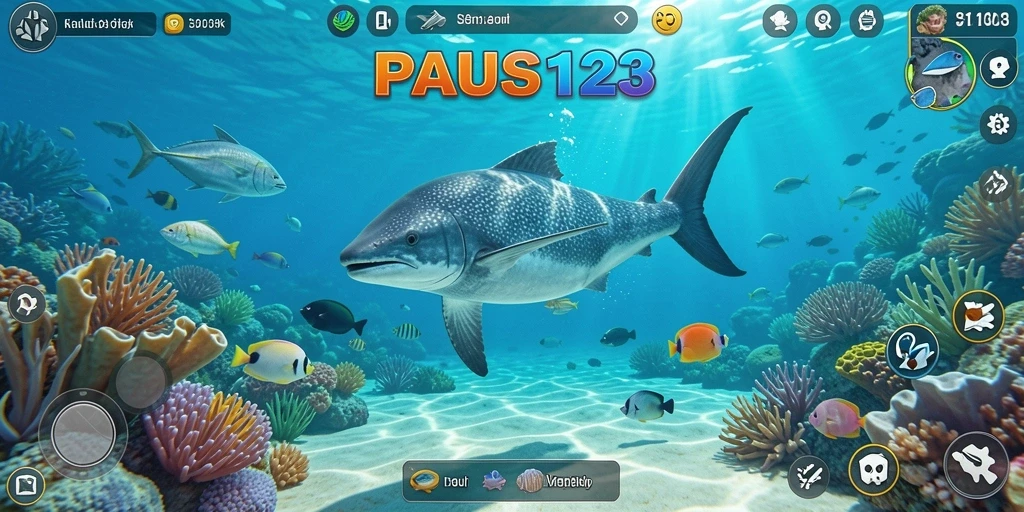 Tampilan gameplay simulasi bawah laut yang memukau.
