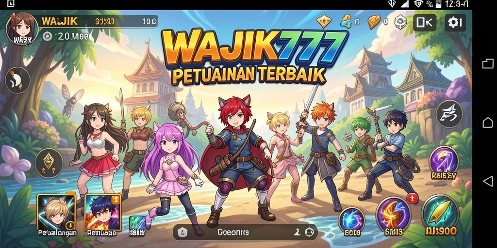 Tangkapan layar dari gameplay seru WAJIK777 dengan karakter anime yang dinamis.