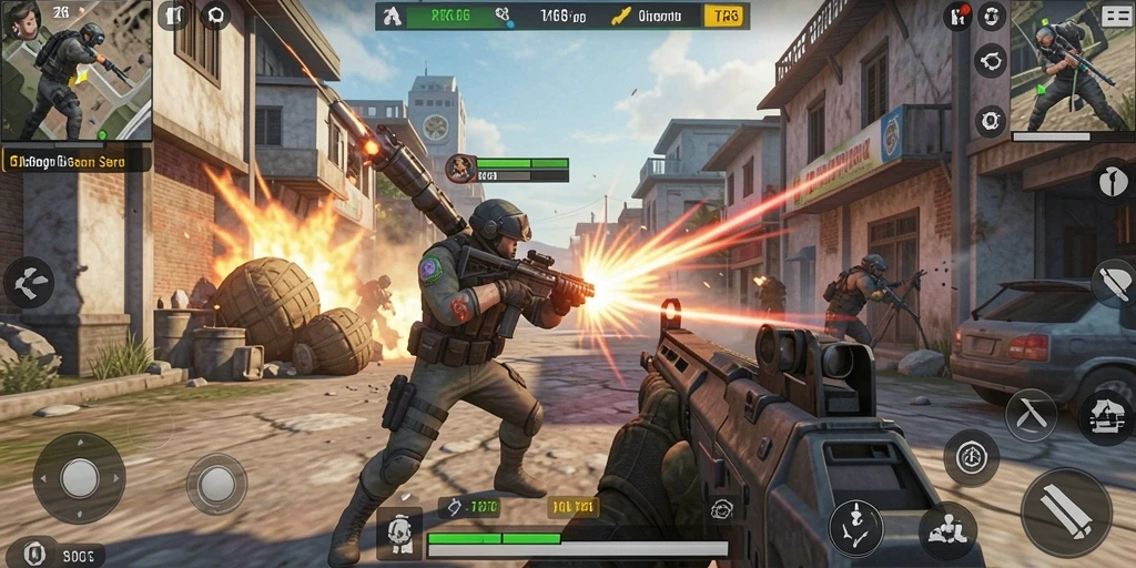 Screenshot gameplay ZK6 menampilkan aksi seru dalam pertarungan TPS.