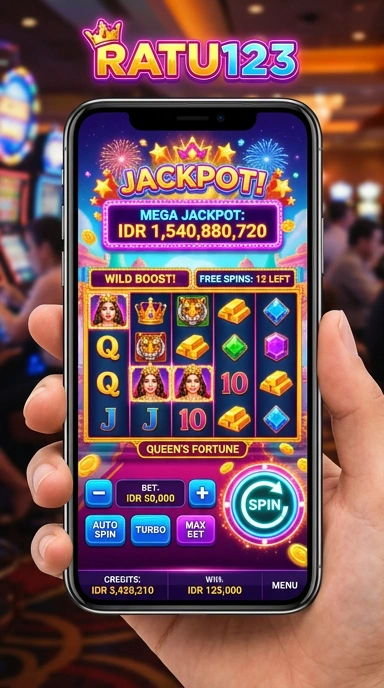 Tampilan antarmuka pengguna ratu123 yang menarik dan intuitif.